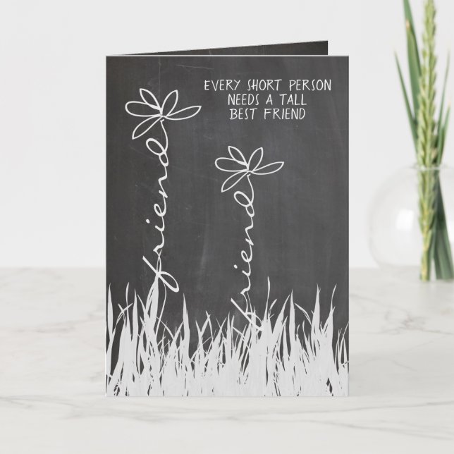 Cartão friendship daisies on chalkboard (Frente)