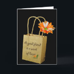 Cartão Friendship Daisy in Paper Bag<br><div class="desc">Single gerbera daisy in plain brown sack.</div>