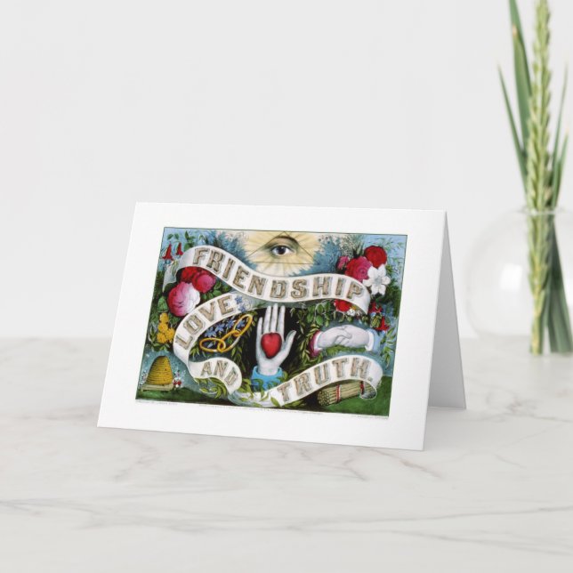 Cartão Friendship, love and truth (1874) (Frente)