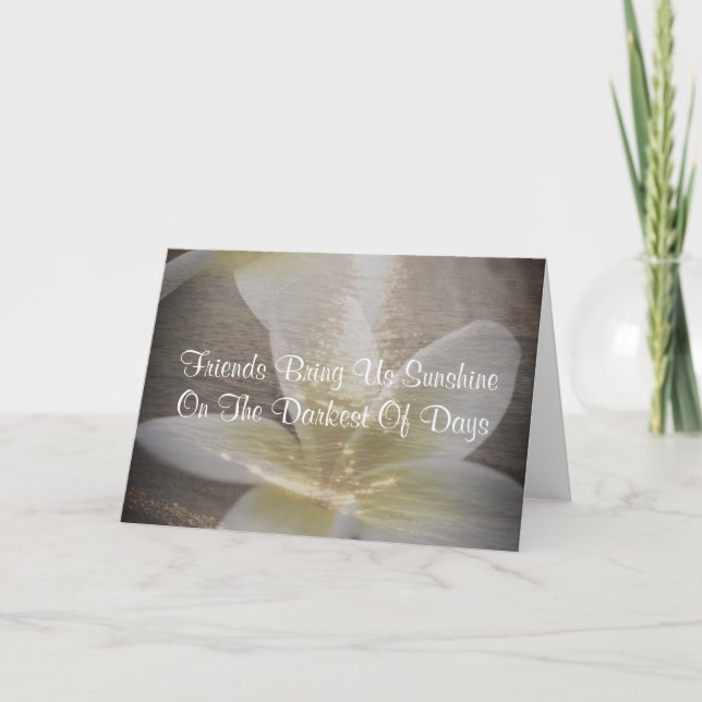 Cartão Friendship Quote Beautiful Plumeria Greeting Card (Frente)
