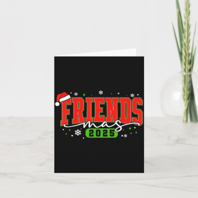 Cartão Friendsmas 2025 Friends Santa Hat Merry Christmas  (Frente)