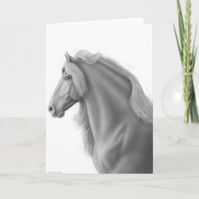 Cartão Friesian Stallion Greeting Card (Frente)
