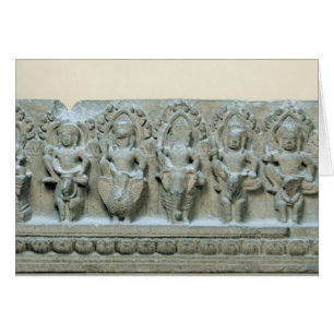 Cartão Frieze representando nove divinidades