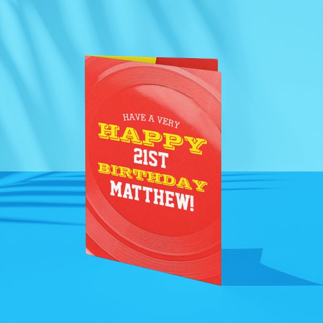 Cartão Frisbee Add Your Name and Year Birthday (Criador carregado)