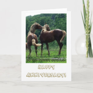 Cartão Frisky Horses Anniversary Couple