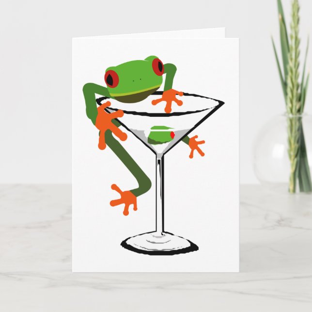 Cartão Frog and Martini (Frente)