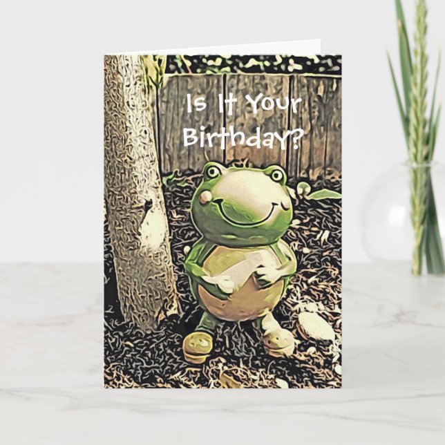 Cartão Frog and Tree Birthday Card (Frente)