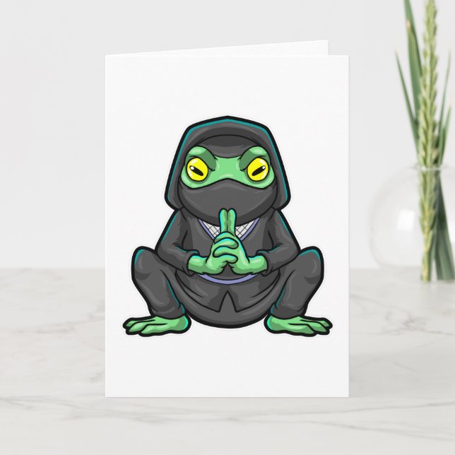 Cartão Frog as Ninja in black (Frente)