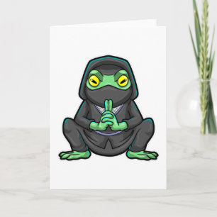 Cartão Frog as Ninja in black