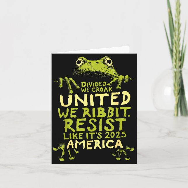 Cartão Frog Resist Cute Funny  (Frente)