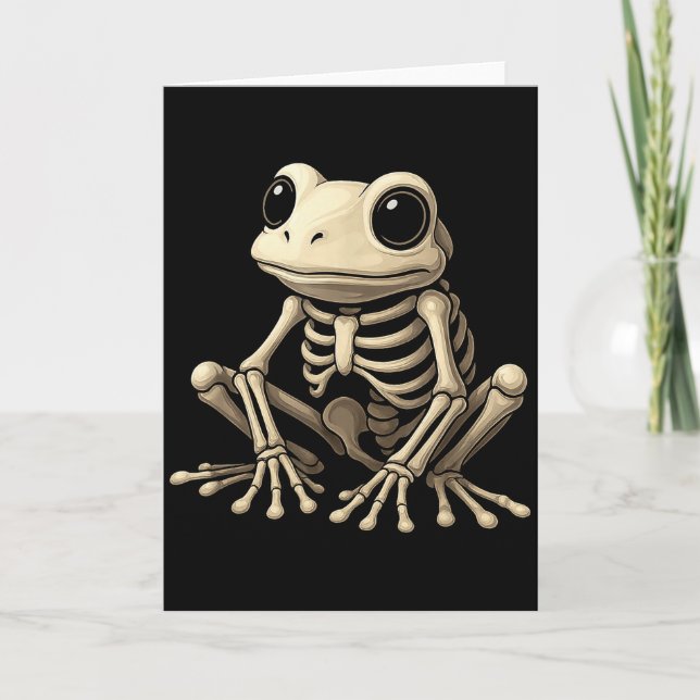 Cartão Frog Skeleton Halloween Funny Frog Lover Men Women (Frente)