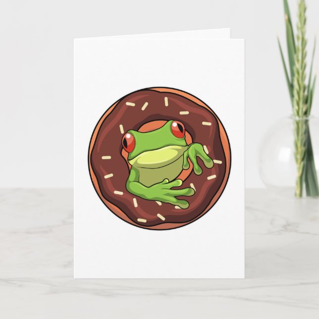 Cartão Frog with Donut (Frente)