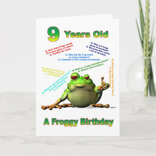 Cartão Froggy friend 9th birthday card with froggy jokes