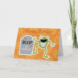 Cartão Froggy Zombie Halloween