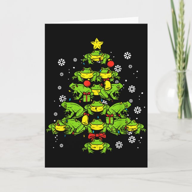 Cartão Frogs Christmas Tree Animal Xmas Women Men Kids  (Frente)