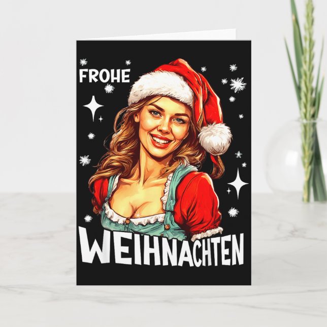Cartão Frohe Weihnachten German Christmas  (Frente)