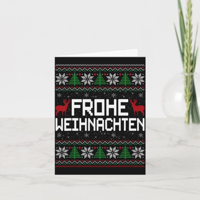 Cartão Frohe Weihnachten German Merry Christmas Holidays  (Frente)