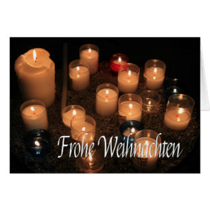 Cartão Frohe Weihnachten Queimando velas de natal