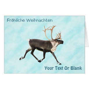 Cartão Fröhliche Weihnachten - Caribe (Reindeer) Na Neve