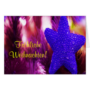 Cartão Fröhliche Weihnachten Natal Purple Star II