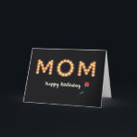 Cartão From All of Us, MoM, Happy Birthday, Marquee Light<br><div class="desc">Your Mom has been a light in your life and this birthday card reflects that special relationship. The word Mom is spelled out in lightbulb letters giving a marquee effect that lights up the black background on this birthday card for your Mom’s birthday.</div>