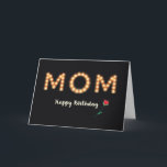 Cartão From All of Us, MoM, Happy Birthday, Marquee Light<br><div class="desc">Your Mom has been a light in your life and this birthday card reflects that special relationship. The word Mom is spelled out in lightbulb letters giving a marquee effect that lights up the black background on this birthday card for your Mom’s birthday.</div>