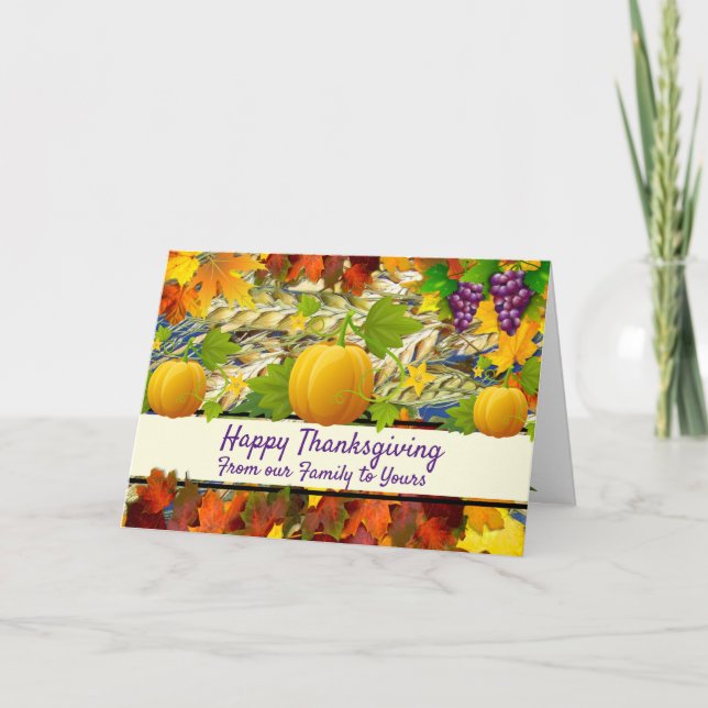 Cartão From our Family to Yours, Thanksgiving (Frente)