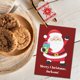 Cartão From Santa Red Personalized Kids Christmas