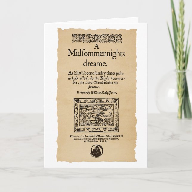 Cartão Front Piece to the A Midsummer Nights Dream Quarto (Frente)