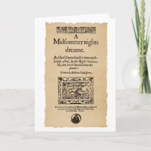 Cartão Front Piece to the A Midsummer Nights Dream Quarto
