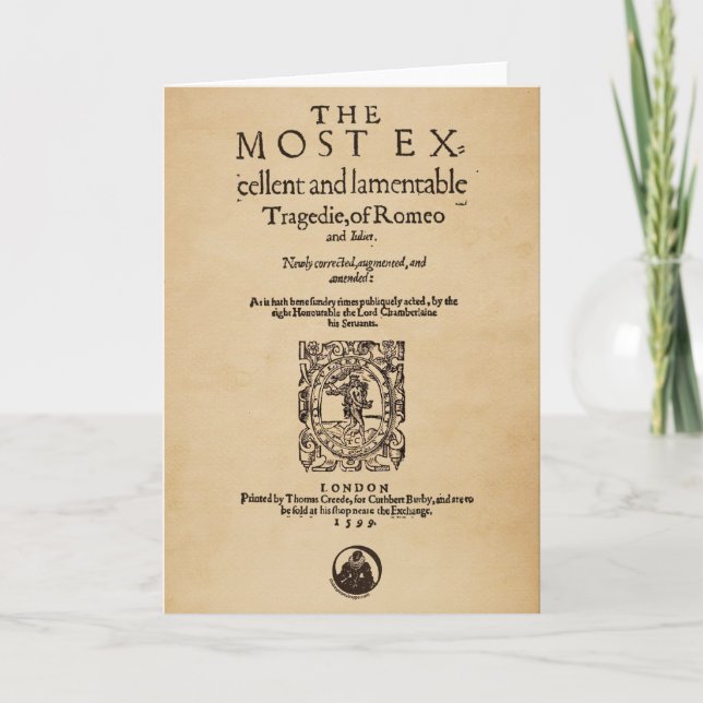 Cartão Front Piece to the Romeo & Juliet Quarto (1599) (Frente)
