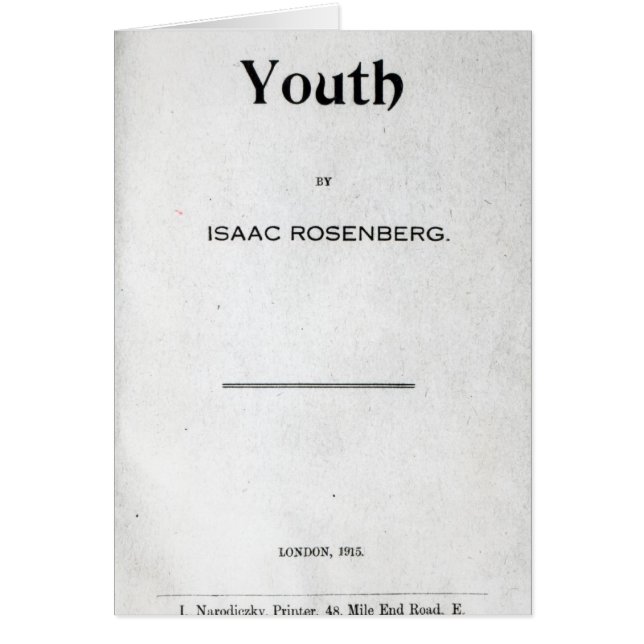 Cartão Frontispício 'a Youth (Frente)