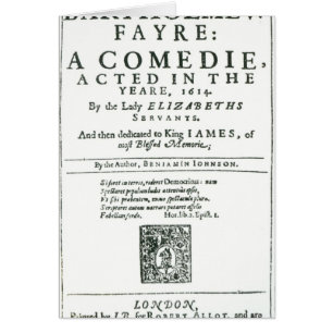 Cartão Frontispiece 'a Bartholomew Fair