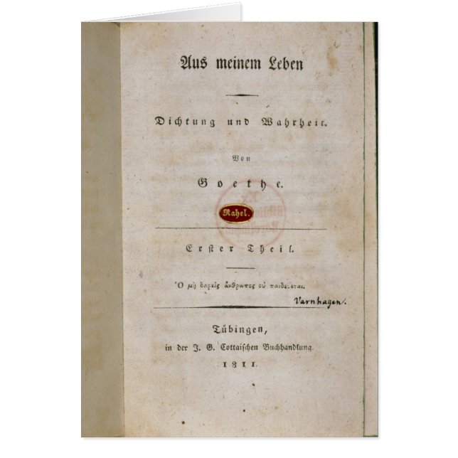 Cartão Frontispiece de 'fora de minha vida (Frente)