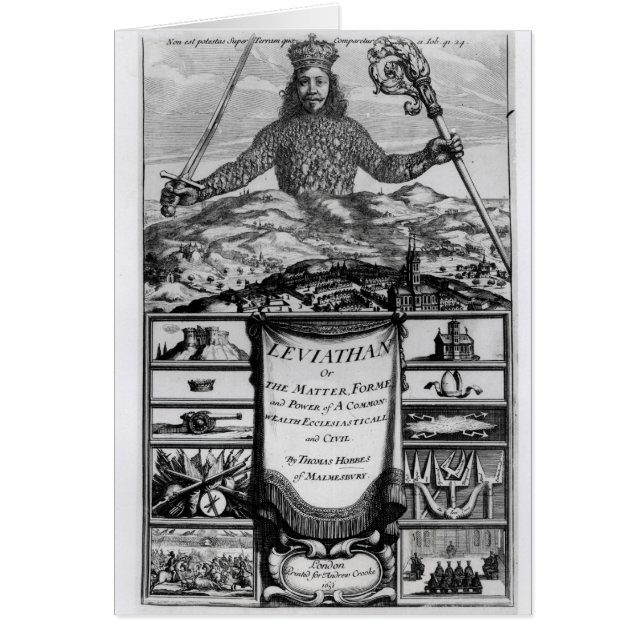 Cartão Frontispiece por Thomas Hobbes de Malmesbury (Frente)