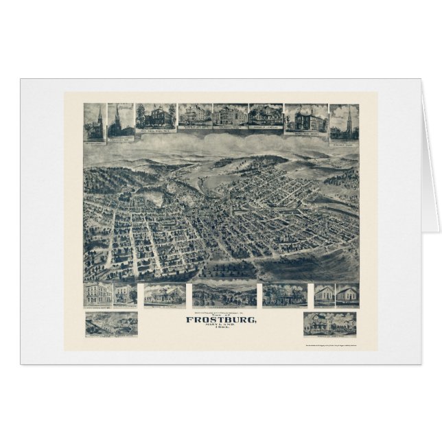 Cartão Frostburg, mapa panorâmico da DM - 1905 (Frente Horizontal)