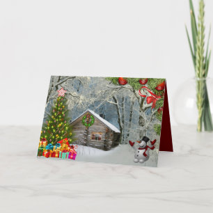 Cartão Frosty O Algodão de Natal Snowman