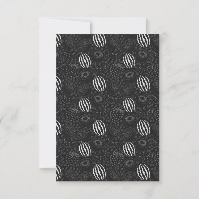 Cartão Fruit seamless pattern black and white Tropical (Frente)