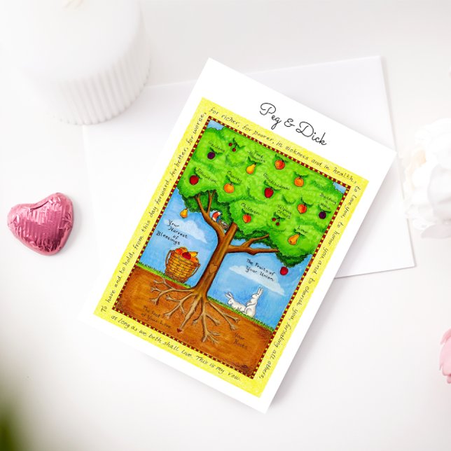 Cartão Fruits of Your Union Personalized Anniversary Card (Criador carregado)