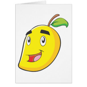 Cartão Fruta amarela feliz da manga