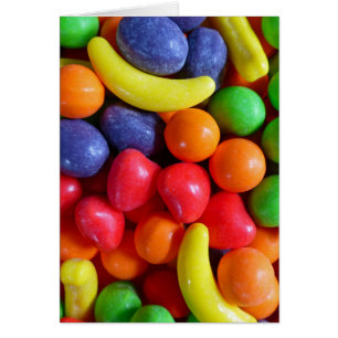 Cartão Fruta colorida doces dados forma
