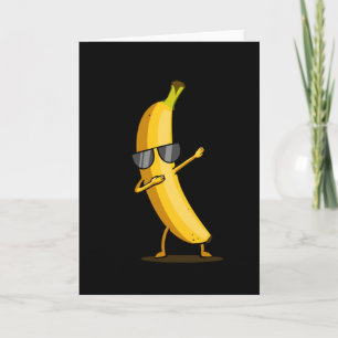 Cartão Fruta de dança engraçada de bananeira amarela