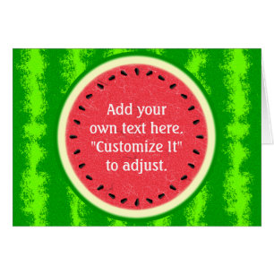 Cartão Fruta de Verão da Fatia de Melancia Personalizada