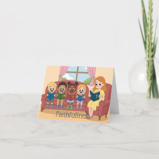 Cartão Fruta do Espírito: Fé da Criança