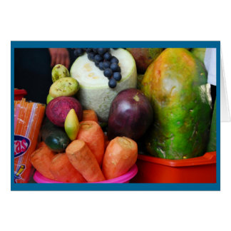 Cartão Fruta no mercado de Cusco