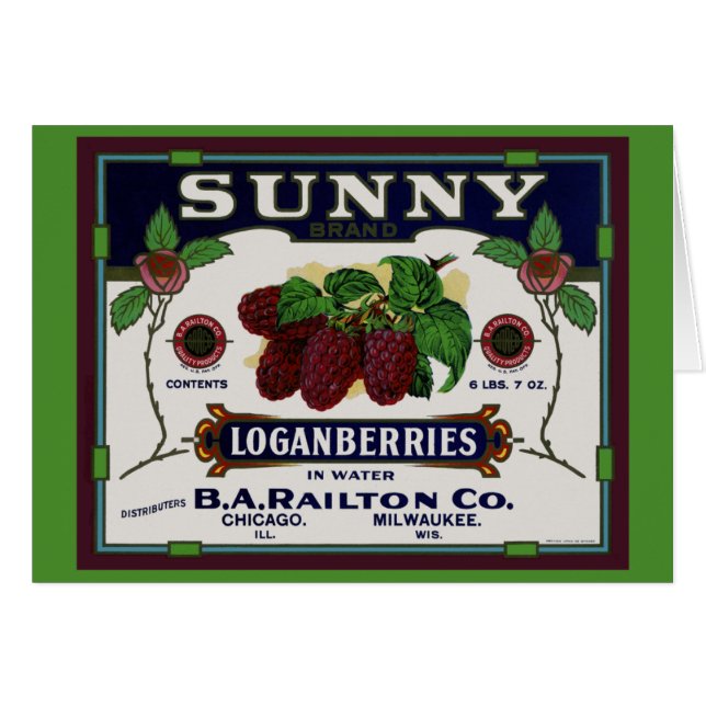 Cartão Fruta Sunny Loganberry (Frente Horizontal)