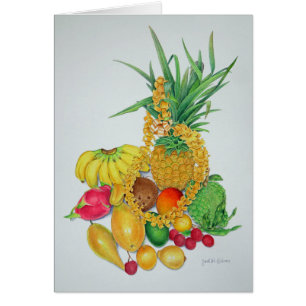 Cartão Fruta tropical e leus