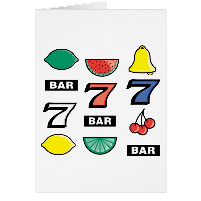 Cartão Frutas de Slots de Máquina - Tocar para Ganhar (Frente)