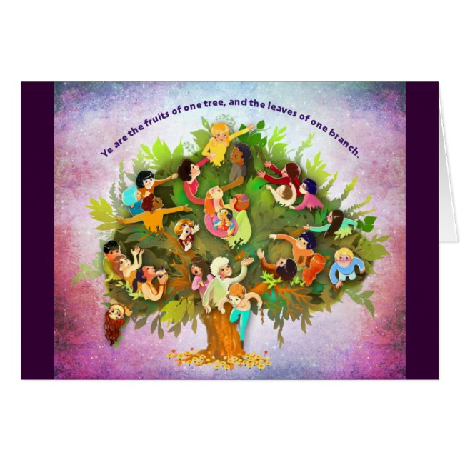 Cartão Frutas uma árvore (Frente Horizontal)