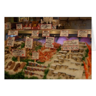 Cartão frutos do mar frescos